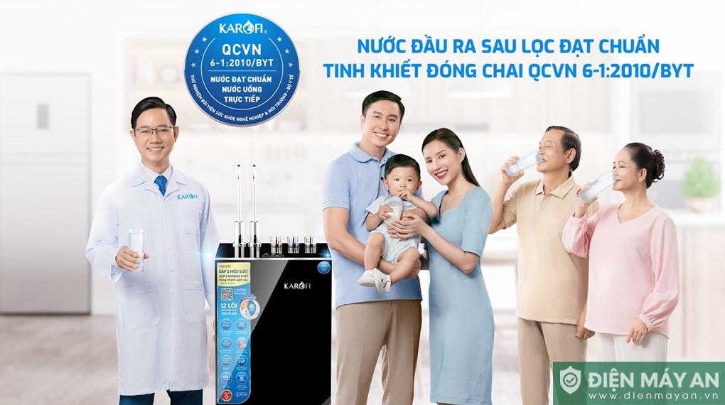 Máy lọc nước RO nóng nguội lạnh Karofi KAD-L82 12 lõi